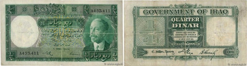 Country : IRAQ 
Face Value : 1/4 Dinar  
Date : 01 juillet 1931 
Period/Province...