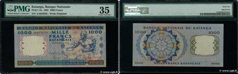 Country : KATANGA 
Face Value : 1000 Francs  
Date : 26 février 1962 
Period/Pro...