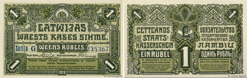 Country : LATVIA 
Face Value : 1 Rublis  
Date : 1919 
Period/Province/Bank : La...