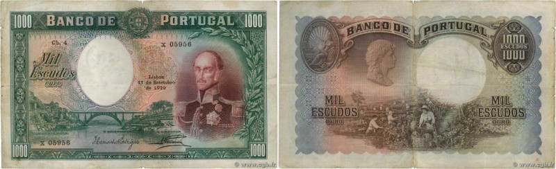 Country : PORTUGAL 
Face Value : 1000 Escudos  
Date : 17 septembre 1929 
Period...