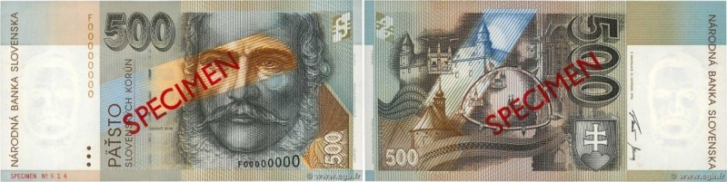 Country : SLOVAKIA 
Face Value : 500 Korun Spécimen 
Date : 31 octobre 1996 
Per...