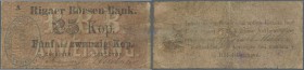 Latvia /Lettland
Rare note 25 Kopeks 1863 Series ”A”, P. A1, Rigaer Bursen-Bank, used with several folds and creases, center hole and a few other sma...