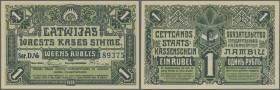 Latvia /Lettland
1 Rublis 1919 P. 2a, series ”D”, in crisp original condition: UNC.