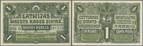 Latvia /Lettland
1 Rubli 1919 P. 2b, series ”G”, in very crisp original condition: UNC.