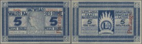 Latvia /Lettland
Rare SPECIMEN note 5 Rubli 1919 Series ”C”, regular serial number, ”PARAGUS” overprint in red at right, and on back side, signature ...