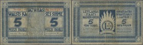 Latvia /Lettland
5 Rubli 1919 P. 3a, series ”Aa”, signature Erhards, issued from 1919 till 1925, 250.000 of these notes were printed, lower serial nu...