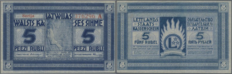 Latvia /Lettland
5 Rubli 1919 P. 3b, series ”A”, signature Erhards, issued from...