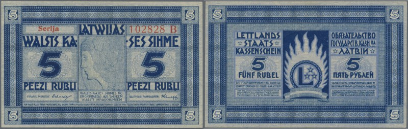 Latvia /Lettland
5 Rubli 1919 P. 3b, series ”B”, signature Erhards, issued from...