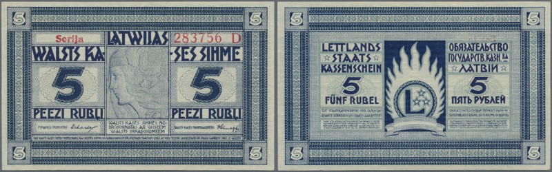 Latvia /Lettland
5 Rubli 1919 Series ”D”, P. 3c, signature Erhards, light dint ...