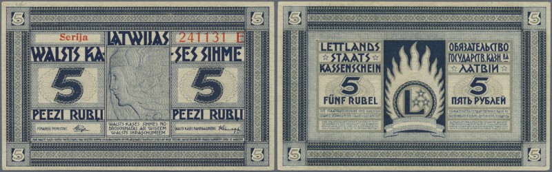Latvia /Lettland
5 Rubli 1919 Series ”E”, P. 3e, signature Purins, in condition...