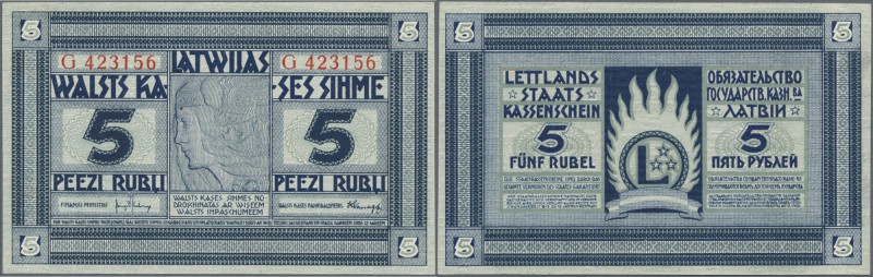 Latvia /Lettland
5 Rubli 1919 Series ”G”, P. 3f, signature Kalnings, in conditi...