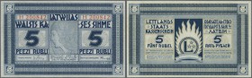 Latvia /Lettland
5 Rubli 1919 Series ”H”, P. 3f, in condition: UNC.