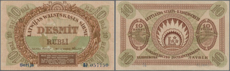 Latvia /Lettland
10 Rubli 1919 P. 4b, series ”Bd”, sign. Erhards, Radar number ...