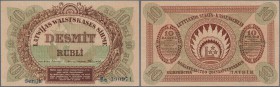 Latvia /Lettland
10 Rubli 1919 P. 4b, series ”Be”, sign. Erhards, light dints at lower right corner, condition: aUNC.