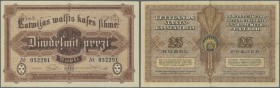 Latvia /Lettland
25 Rubli 1919 P. 5a(f), sign. Purins, unique because it is the only known note with ”Nr” instead of ”No” in front of the serial numb...