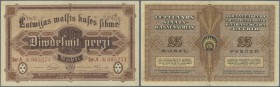 Latvia /Lettland
Highly rare type of the 25 Rubli 1919, series ”A” with rare red serial number, very hard to find on the market, only 26000 of this t...