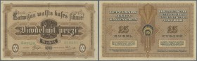 Latvia /Lettland
Highly rare 25 Rubli 1919 P. 5e series C with low serial number #000001 in green color, sign. Purins, so this is the nr. 1, first ev...