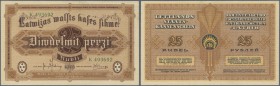Latvia /Lettland
25 Rubli 1919 P. 5h, series ”K”, sign. Kalnings, light dint at upper right, light bend at right border, otherwise perfect, condition...