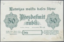 Latvia /Lettland
Rare uniface FRONT PROOF of 50 Rubli 1919 P. 6p, without serial number, sign. Erhards, printed in green color on white glossy paper,...