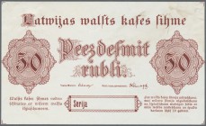 Latvia /Lettland
Rare uniface FRONT PROOF of 50 Rubli 1919 P. 6p, without serial number, sign. Erhards, printed in red color on white glossy paper, p...