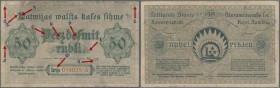 Latvia /Lettland
Rare contemporary forgery of 50 Rubli 1919, series A, P. 6(f), ex A. Rucins collection. Russians were printing big quantities of 50 ...