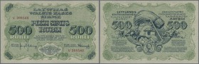 Latvia /Lettland
500 Rubli 1920 P. 8c, series ”V”, sign. Kalnings, minor corner bend at lower right, otherwise perfect, condition: aUNC+.