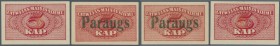 Latvia /Lettland
Set of 2 notes 5 Kap. 1920 as SPECIMEN and regular issue, P. 9s and P. 9, the Specimen overprinted ”PARAUGS”, both in condition: UNC...