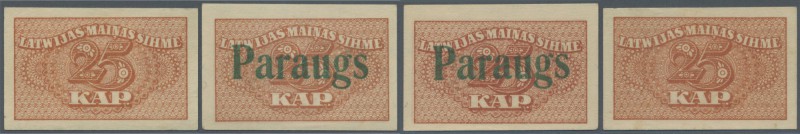 Latvia /Lettland
Set of 2 notes 25 Kap. 1920 as SPECIMEN and regular issue, P. ...