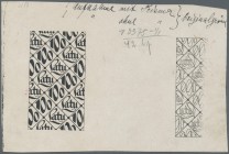 Latvia /Lettland
Rare underprint PROOF from the security printers archive for a 100 Latu 1922 P. 14(p) note, showing 2 different types of underprints...