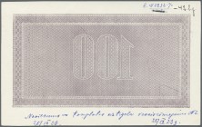 Latvia /Lettland
Rare mirrored underprint PROOF from the security printers archive for a 100 Latu 1923 P. 14(p) note, mounting traces on back, printe...