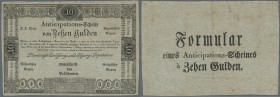 Austria / Österreich
Formular for 10 Gulden 1813, P.A52, nice used condition with several folds, stains and slightly yellowed paper. Condition: F