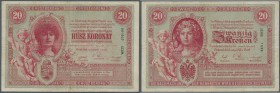 Austria / Österreich
20 Kronen 1900 P. 5, used with vertical and horizontal folds, no holes or tears, still strongness in paper and nice colors, cond...