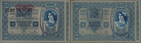 Austria / Österreich
set of 2 notes 1000 Kronen 1902 (1919) with Additional Stamp ”ECHT” (genuine) - ”Oesterreichisch-ungarische Bank / Hauptanstalt ...