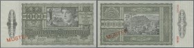 Austria / Österreich
1000 Schilling 1947 Specimen P. 125s, perforated and overprinted ”MUSTER”, unfolded, 2 pinholes at upper left, handling and dint...