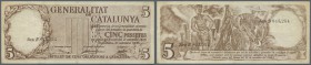 Spain / Spanien
5 Pesetas 1936 P. S592 in condition: VF- to F+.