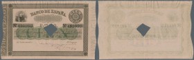 Spain / Spanien
100 Reales 1856 ”Banco de Espana” P. NL, highly rare banknote in fantastic condition, with bank cancellation at center, only a light ...