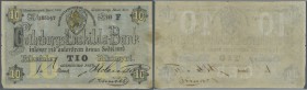 Sweden / Schweden
10 Kroner 1868 P. NL, Götheborgs Enskilda Bank, issued note with signatures, used with creases in paper, several border tears with ...