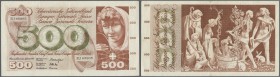 Switzerland / Schweiz
500 Franken 1965 P. 51d, center and horizontal fold, light creases in paper, no holes or tears, still crispness left, original ...