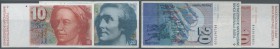 Switzerland / Schweiz
set of 2 notes containing 10 and 20 Franken ND(1981-92) P. 53, 55, the first in UNC, the second in F, nice set. (2 pcs)