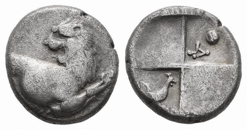 Tracia. Cherronesos. Dracma. 480-350 a.C. (Cy-1500). Anv.: Prótomo de león a der...