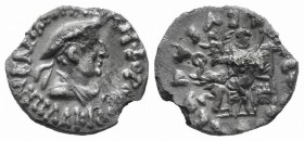Bactria e Indogrecia. Antialkidas. Dracma. 145-1345 a.C. (Gc-7628). Ag. 1,25 g. Rotura de cospel. MBC-. Est...40,00. /// ENGLISH DESCRIPTION: Kings of...