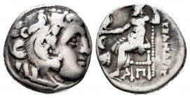 Reino de Macedonia. Alejandro III Magno. Dracma. 310-301 a.C. Kolophon. (Price-1812). Anv.: Cabeza de Heracles a derecha recubierta con piel de león. ...