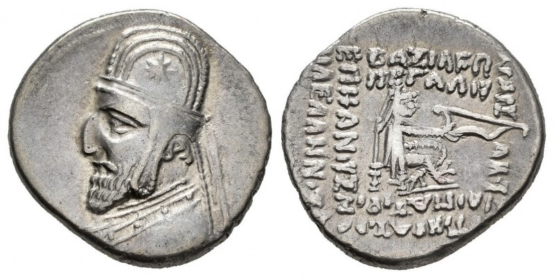 Imperio Parto. Mithradates III. Dracma. 87-80 a.C. Ag. 4,01 g. MBC+. Est...35,00...