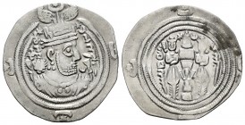 Imperio Sasánida. Cosroes II. Dracma. 591-628 d.C. Ag. 2,94 g. MBC-. Est...30,00. /// ENGLISH DESCRIPTION: Cosroes II. Drachm. 591-628 d.C. Ag. 2,94 g...