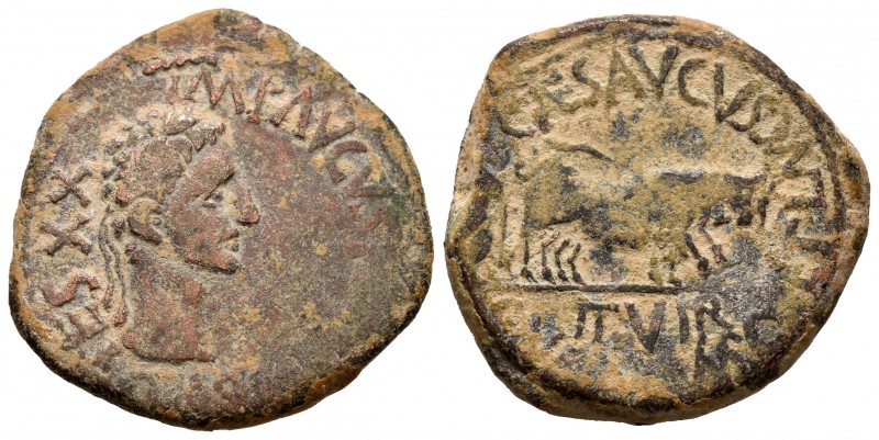 Caesar Augusta. As. 27 a.C.-14 d.C. Zaragoza. (Abh-327). (Acip-tipo 3044). Ae. 1...