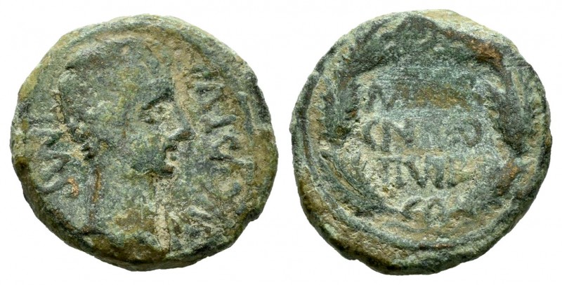 Caesar Augusta. Cuadrante. 27 a.C.-14 d.C. Zaragoza. (Abh-341). (Acip-3040). Ae....