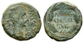 Caesar Augusta. Cuadrante. 27 a.C.-14 d.C. Zaragoza. (Abh-341). (Acip-3040). Ae. 3,03 g. BC+. Est...30,00. /// ENGLISH DESCRIPTION: Caesar Augusta. Cu...