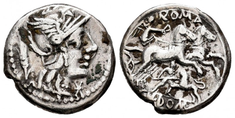 Domitia. Denario. 128 a.C. Roma. (Ffc-680). (Craw-261/1). (Cal-543). Anv.: Cabez...