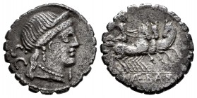 Naevia. Denario. 79 a.C. Roma. (Ffc-937). (Craw-328/1b). (Cal-1041). Ag. 3,75 g. MBC. Est...45,00. /// ENGLISH DESCRIPTION: Naevius. Denarius. 79 a.C....