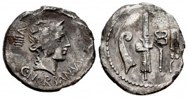 Norbana. C. Norbanus. Denario. 83 a.C. Roma. (Craw-357/1b). (BMCRR Rome-2770-2826). (Rsc-Norbana 2). Anv.: Cabeza diademada de Venus, detrás VIII, deb...